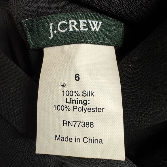 J.CREW Women's 6 Black 100% Silk Crepe Sophia Sleeveless Midi Dress - Picture 7 of 7
